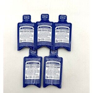 5- Dr. Bronner's Organic All-One Pure-Castile SAMPLE/TRAVEL Packs Peppermint